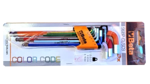 96LBP/SC9 Zestaw kolorowych kluczy imbusowych z kulistą końcówką BETA