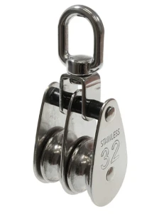 Bloczek podwójny 32 mm nierdzewny AISI 304  A2