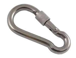 Karabińczyk nierdzewny z zabezpieczeniem 6 mm AISI 316
