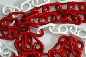 Łańcuch plastikowy 6 mm biało-czerwony